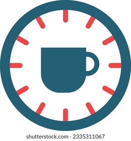 Coffee Time Glyph Two Color Icon For Personal And Commercial Use.
