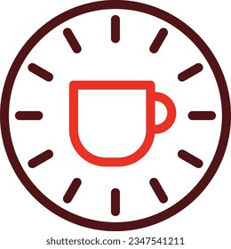 Coffee Time Glyph Two Color Icon For Personal And Commercial Use.
