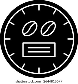 Coffee Time Glyph Vector Icon Design