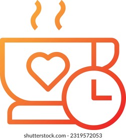 Coffee Time Gradient Icon - Single Icon, Vector 
