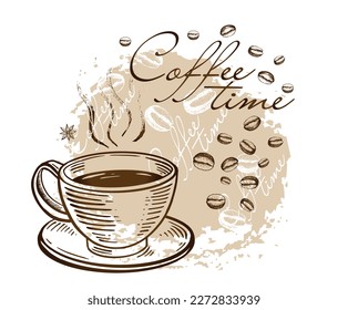 Coffee time hand drawn illustrations