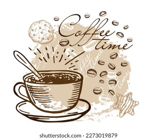 Coffee time hand drawn illustrations