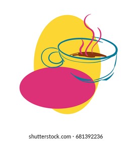 coffee time, hand drawn vector illustration
