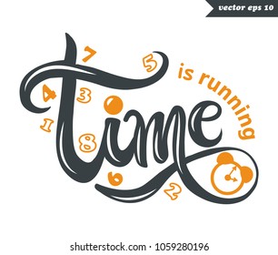 Coffee time hand lettered quote. Vector element for your designs. Poster, banner. logo, print, sticker, postcard, menu.