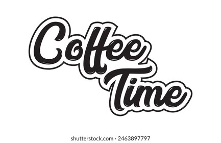 Palabras escritas a mano con granos de café para ir taza con paja. Concepto gráfico de café de letras. aislado sobre fondo blanco. Ilustración vectorial. EPS 10