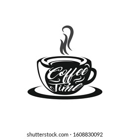 "Coffee time" Hipster Vintage Stylized Lettering. Vector Illustration