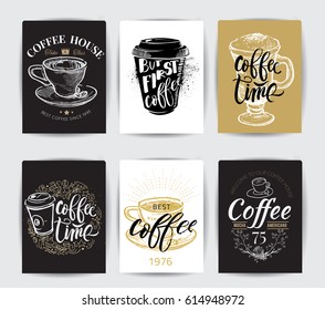 Coffee time Hipster Vintage Stylized Lettering. Vector Illustration.