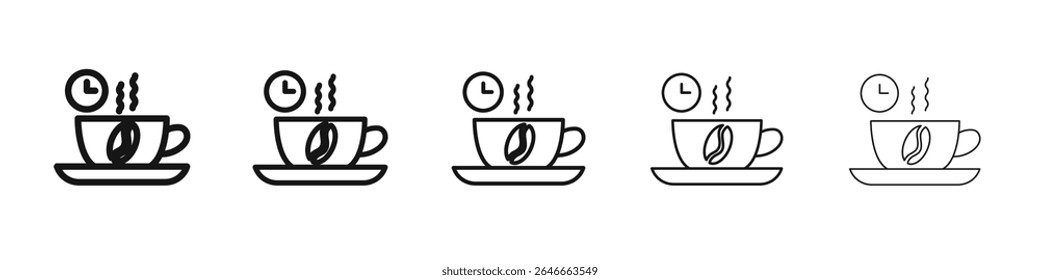 Coffee time icon black and white vector sign