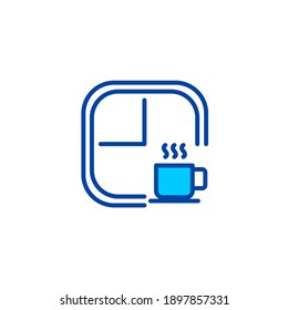 Coffee time icon. Icon for cafe and restaurant in blue style.