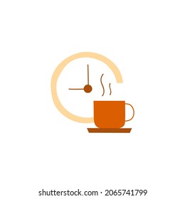coffee time icon  in color icon, isolated on white background 