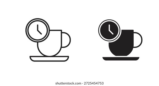 Kaffeezeit-Icon-Konzept-Set. Einfache Symbolsammlung