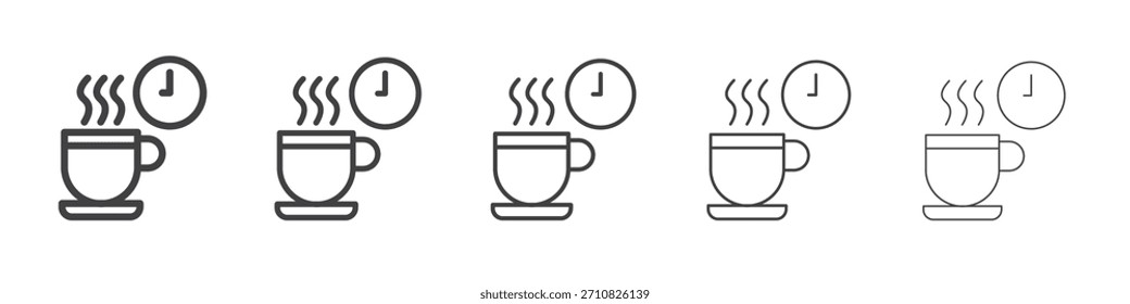 Diseño del icono del tiempo del café, logotipo, App, UI. Ilustración vectorial, EPS