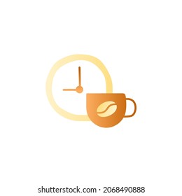 coffee time icon in gradient color, isolated on white 