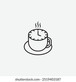 Coffee time icon isolated on white background