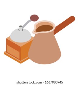 Coffee time icon. Isometric illustration of coffee time vector icon for web