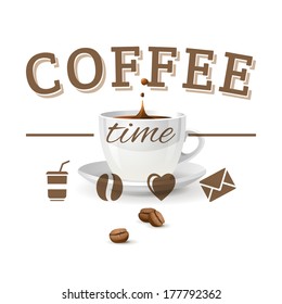 Coffee time icon and logo