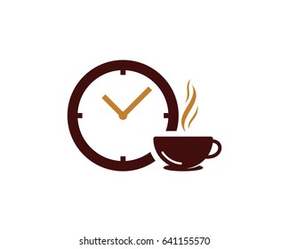 Coffee Time Icon Logo Design Element