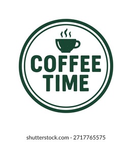 Vector del sello del logotipo del tiempo del café en el fondo blanco
Icono de sello de Vector