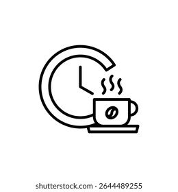 Coffee time icon outline set sign