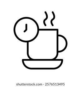 Coffee time icon Outline vector for web ui