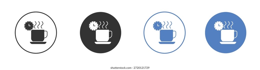 Conjunto de pictogramas de iconos de tiempo de café. Diseños de iconos de Vector