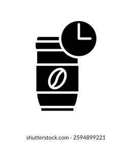 coffee time icon, simple flat style, illustration, logo sign symbol pictogram template, for ui or ux isolated on white for mobile app, editable