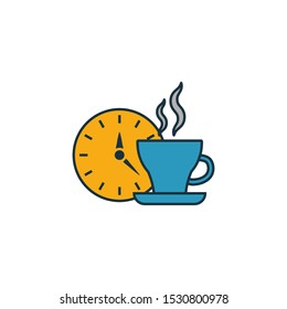 Coffee Time icon. Thin line symbol design from coffe shop icon collection. UI and UX. Creative simple coffee time icon for web and mobile.