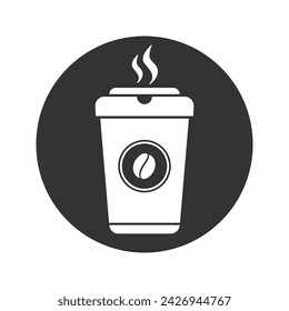 Coffee Time icon. Vector coffee to go in flat