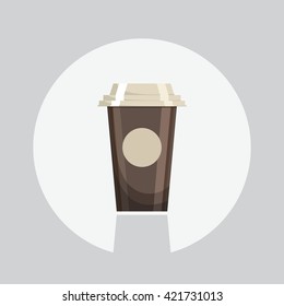 Coffee time icon. Vector illustration coffee cup take away.