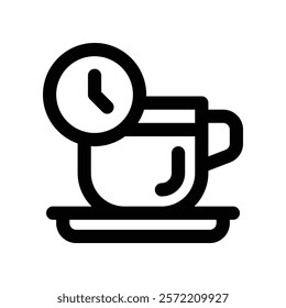 coffee time icon. vector line icon for your website, mobile, presentation, and logo design.