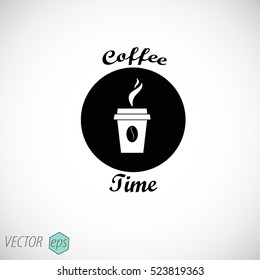 Coffee Time icon. Vector for poster/postcard.