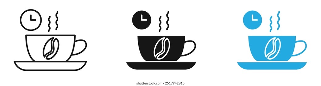 Coffee time icon vector set illustration