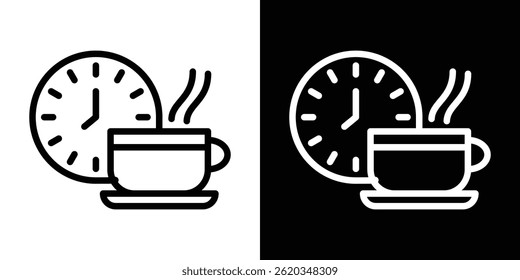Vetor de ícone de tempo de café para aplicativo móvel e Web. Símbolo isolado.