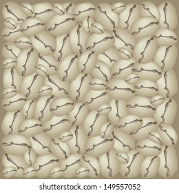 Coffee Time, An Illustration Light Brown Colors of Beautiful Roasted Coffee Beans Stack Background 