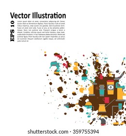 coffee time illustration with place for text