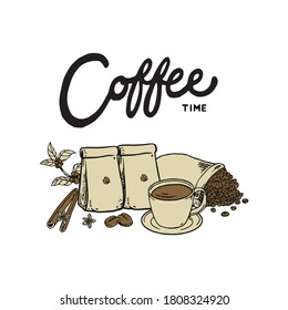 Coffee time illustration vector art
