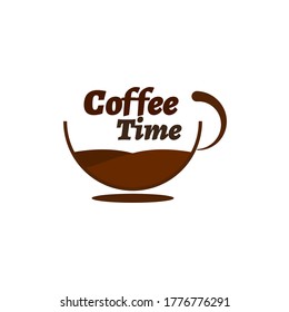 Coffee time labels, logos, icon and white background - Vector Illustration