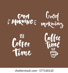 Coffee time. lettering set