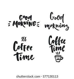 Coffee time. lettering set