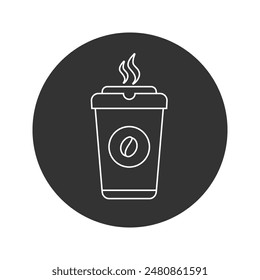 Coffee Time line icon. Vector coffee to go in flat