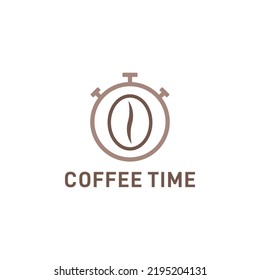 diseño de logotipo de café y tiempo