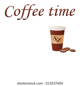 Coffee time. Logo design with text template. Vector illustration