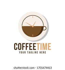 Coffee time logo design vector template