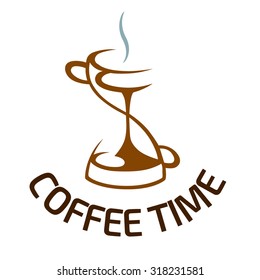 Coffee time logo design. Vector illustration.