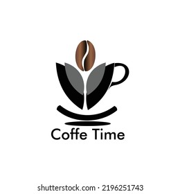coffee time logo flat vector