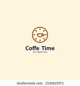 coffee time logo icon sign symbol design. vector illustration template isolated