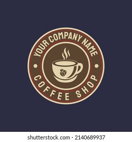 Coffee, coffee time, coffee lover, cafe, coffee shop, tea retro vintage style logo design