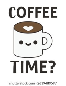 Coffee time, coffee lover t shirt and mug design, typography, vector