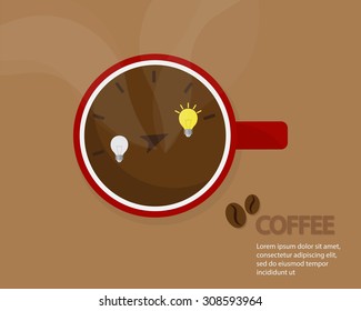 Coffee Time Make Fresh Idea Vector Illustration,Coffee Time Concept