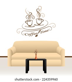 Coffee time message wall decoration
